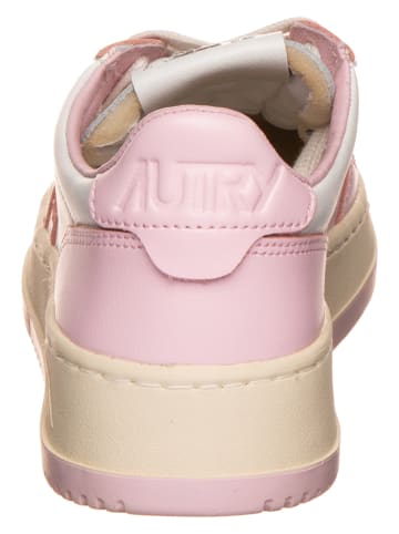 AUTRY Skórzane sneakersy "Medalist" w kolorze biało-jasnoróżowym