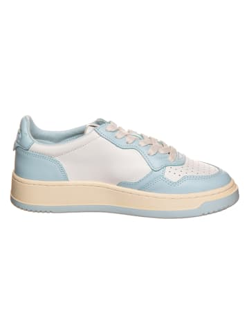 AUTRY Leren sneakers "Medalist" wit/lichtblauw