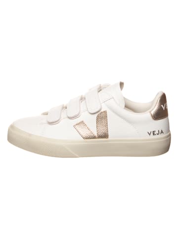 Veja Skórzane sneakersy "Recife" w kolorze złoto-białym