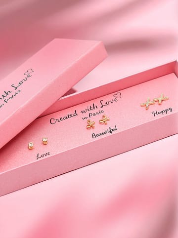 Created with Love 3-delige set: oorstekers "Destiny" met edelstenen