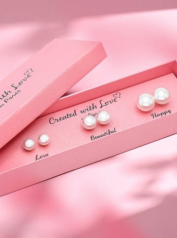 Created with Love 3-delige set: uoorstekers "Happy" met edelstenen