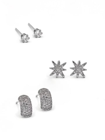 Created with Love 3-częściowy zestaw kolczyków-wkrętek "Joy" z cyrkoniami