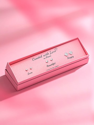 Created with Love 3-delige set: oorstekers "Lucky" met edelstenen