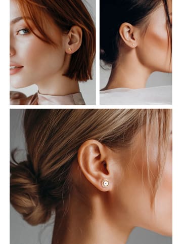 Created with Love 3-częściowy zestaw kolczyków-wkrętek "Heart" z cyrkoniami