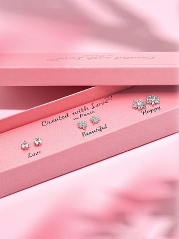 Created with Love 3-delige set: oorstekers "True" met edelstenen