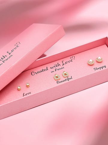 Created with Love 3-delige set: oorstekers "Charm" met edelstenen
