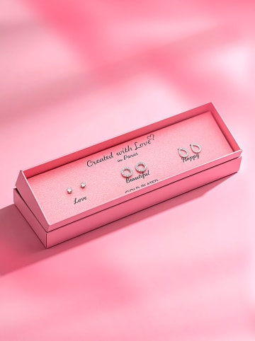 Created with Love 3-częściowy zestaw kolczyków-wkrętek "Radiance" z cyrkoniami