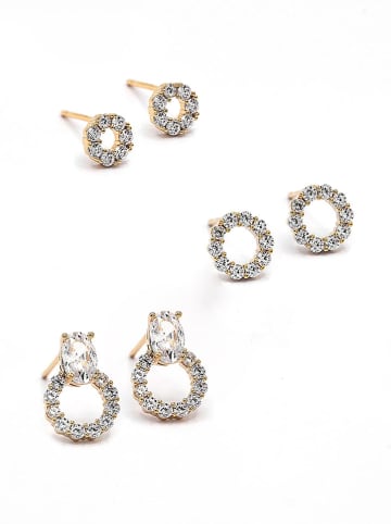 Created with Love 3-delige set: oorstekers "Believe" met edelstenen