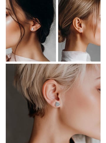 Created with Love 3-częściowy zestaw kolczyków-wkrętek "Lily" z cyrkoniami