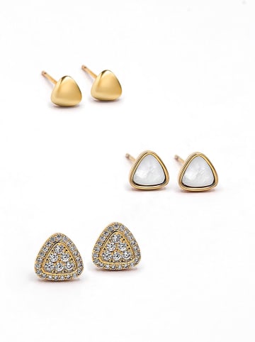 Created with Love 3-delige set: oorstekers "Moon" met edelstenen