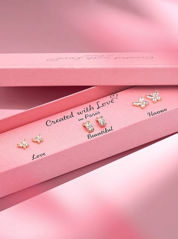 Created with Love 3-delige set: oorstekers "Star" met edelstenen