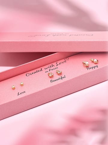 Created with Love 3-częściowy zestaw kolczyków-wkrętek "Hope" z cyrkoniami