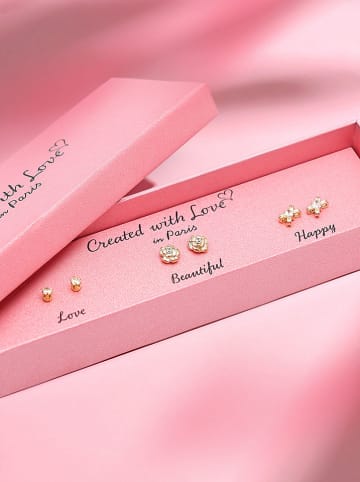 Created with Love 3-delige set: oorstekers "Crystal" met edelstenen
