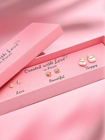 Created with Love 3er-Set: Ohrstecker mit Edelsteinen "Angelic"