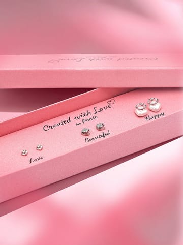 Created with Love 3-delige set: oorstekers "Glowly" met edelstenen