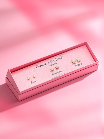 Created with Love 3er-Set: Ohrstecker mit Edelsteinen "Muse"