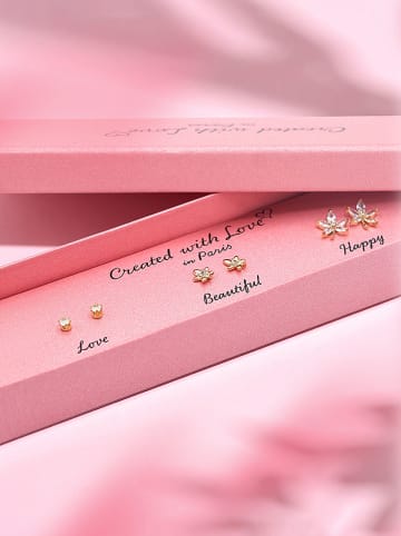 Created with Love 3-delige set: oorstekers "Sun" met edelstenen