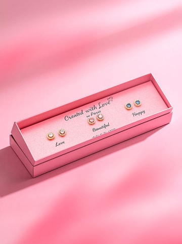 Created with Love 3-delige set: oorstekers "Forever" met edelstenen