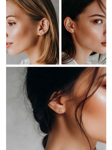 Created with Love 3-częściowy zestaw kolczyków-wkrętek "Noeud " z cyrkoniami