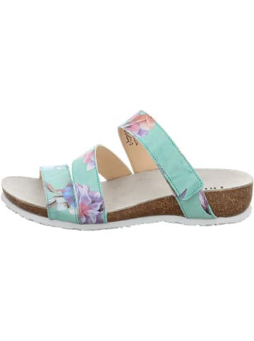 Think! Leder-Pantoletten in Türkis