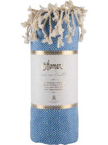 Ottoman Chusta hammam "Raute" w kolorze niebieskim - 190 x 105 cm