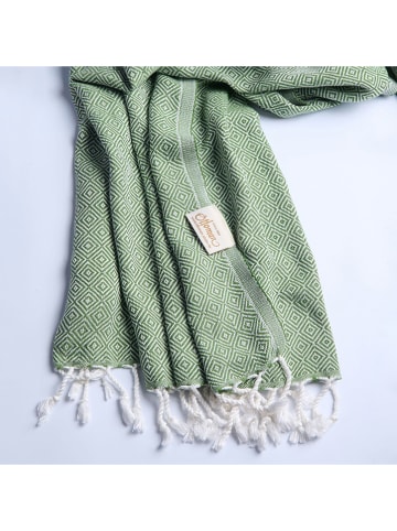 Ottoman Chusta hammam "Raute" w kolorze zielonym - 190 x 105 cm