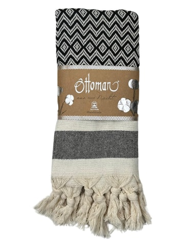 Ottoman Ścierki (2 szt.) "Hitit" w kolorze szaro-czarnym do naczyń - 100 x 45 cm