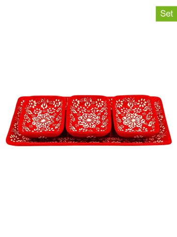 Ottoman 4-częściowy zestaw w kolorze czerwonym