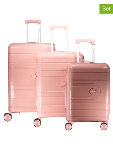 Geographical Norway 3tlg. Hardcase-Trolleyset "Savage" in Rosa