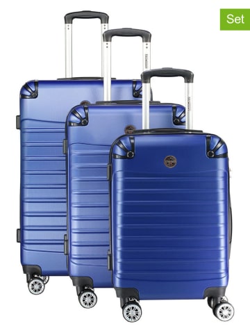 Geographical Norway 3tlg. Hardcase-Trolleyset "Shock" in Blau