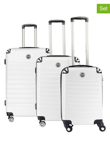 Geographical Norway 3tlg. Hardcase-Trolleyset "Shock" in Weiß