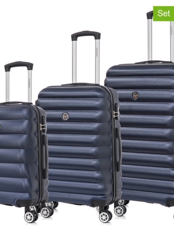 Geographical Norway 3tlg. Hardcase-Trolleyset "Sidney" in Dunkelblau