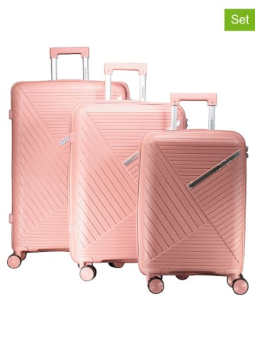 Geographical Norway 3-delige hardcase-trolleyset "Simi" lichtroze
