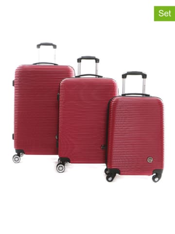 Geographical Norway 3tlg. Hardcase-Trolleyset "Solomun" in Rot