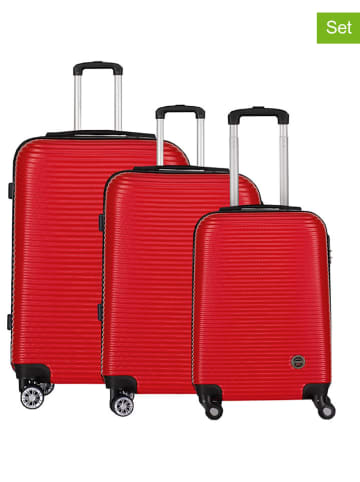 Geographical Norway 3tlg. Hardcase-Trolleyset "Solomun" in Rot