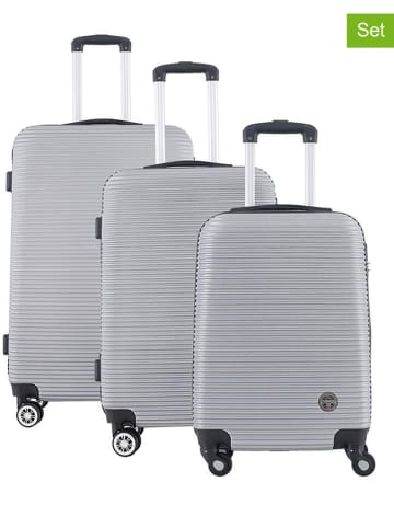 Geographical Norway 3-delige hardcase-trolleyset "Solomun" grijs
