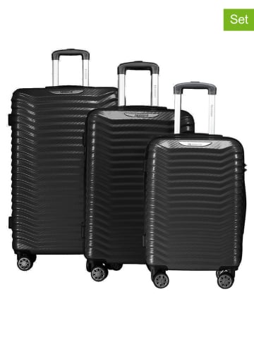 Geographical Norway 3-delige hardcase-trolleyset "Sopearl" zwart
