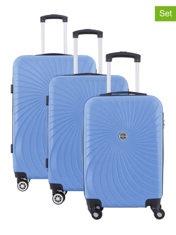 Geographical Norway 3tlg. Hardcase-Trolleyset "Sunlighteo" in Hellblau