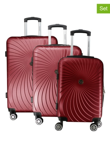 Geographical Norway 3tlg. Hardcase-Trolleyset "Sunlighteo" in Bordeaux