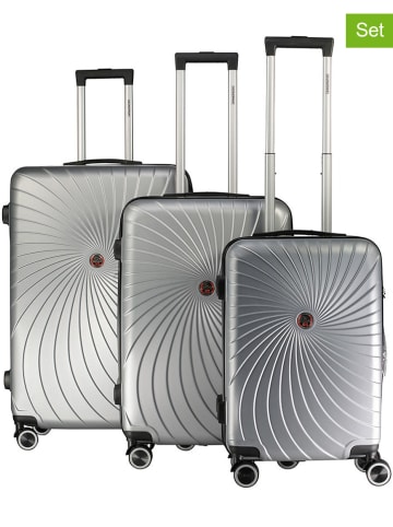 Geographical Norway 3tlg. Hardcase-Trolleyset "Sunlighteo" in Silber