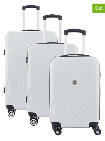 Geographical Norway 3-delige hardcase-trolleyset "Sunlighteo" wit