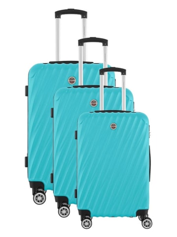 Geographical Norway 3-delige hardcase-trolleyset "Swap" turquoise