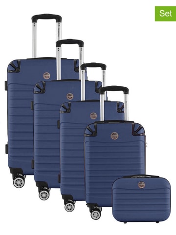 Geographical Norway 5tlg. Hardcase-Trolleyset "Shock" in Dunkelblau