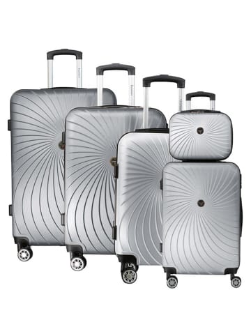 Geographical Norway 5-delige hardcase-trolleyset "Sunlighteo" zilverkleurig