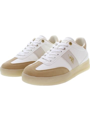 U.S. Polo Assn. Sneakersy w kolorze biało-jasnobrązowym