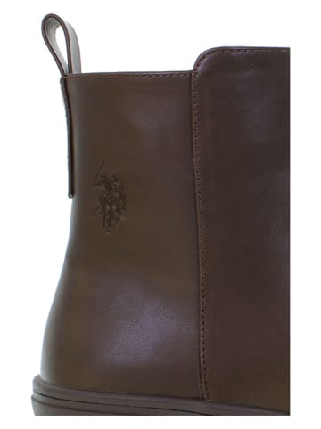 U.S. Polo Assn. Botki w kolorze brązowym