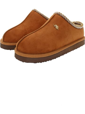 U.S. Polo Assn. Kapcie w kolorze jasnobrązowym