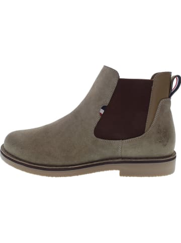 U.S. Polo Assn. Skórzane sztyblety w kolorze khaki