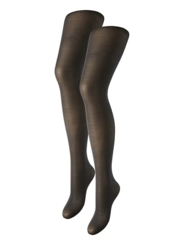 Pieces Rajstopy (2 pary) w kolorze czarnym - 20 DEN