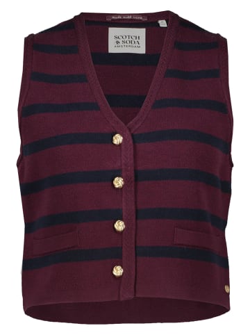 Scotch & Soda Gebreide bodywarmer bordeaux/donkerblauw